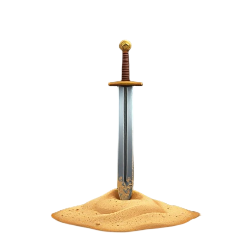 straight sword made out of sand