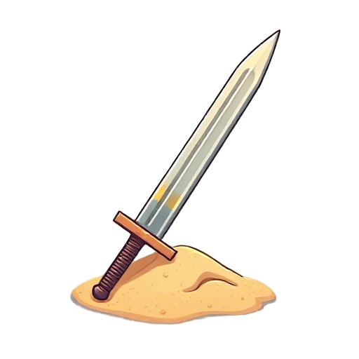 straight sword made out of sand