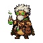 generate a pixel alchemist. goggles, potion belt, small satchel, vials with colored liquids