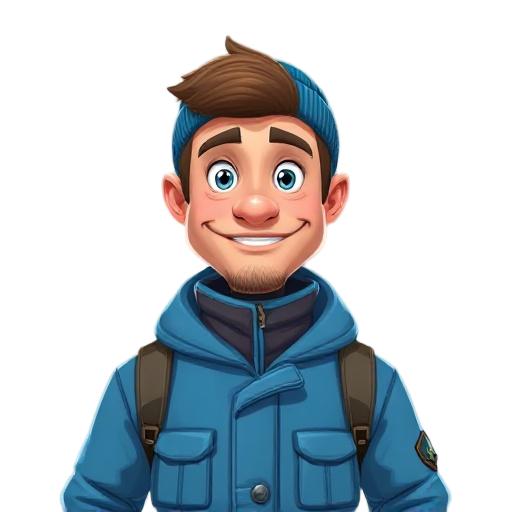 male zookeeper blue winter clothes