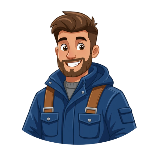 male zookeeper blue winter clothes 