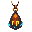 pendant, gold chain, engraved text “rip”, same shape and proportions as the reference, glowing golden loop on top, dark stone base with “rip” carved in front, subtle blue flames rising around it.