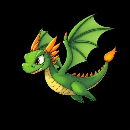 green dragon flying
