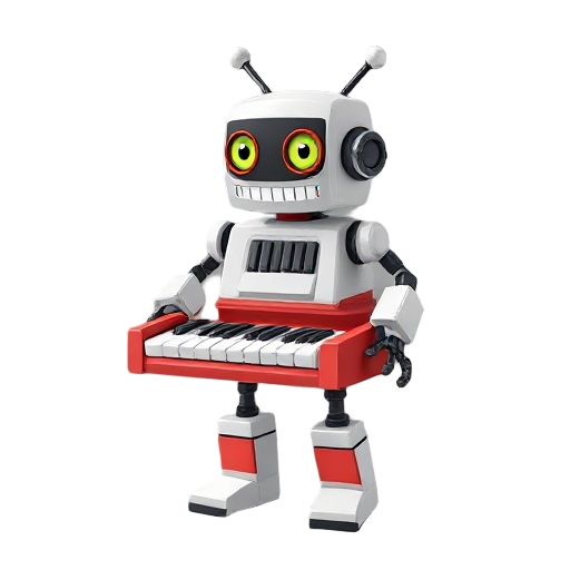 make me a robot made of of pianos