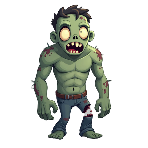 big zombie, broken left leg, pixel game