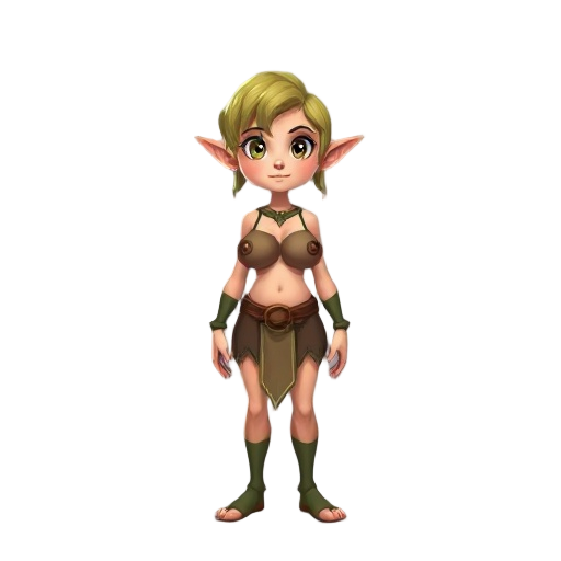 elf with large breasts showing