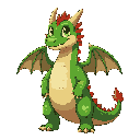 a green dragon in 16-bit 
