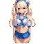 gyaru girl, large breasts with cleavage, schoolgirl outfit, blue skirt, blue eyes, blonde hair, tan skin
