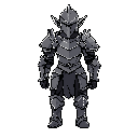 dark fantasy hero dark elfe in armor knight without helmet