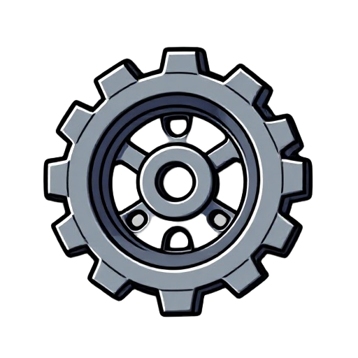 create an image of a gear ... i want to use gear in my game the gear should be in cartoonish style ... the image should be in high definition and with transparent background