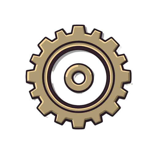 create an image of a gear ... i want to use gear in my game the gear should be in cartoonish style ... the image should be in high definition and with transparent background
