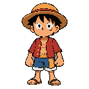 luffy baixo de one piece.