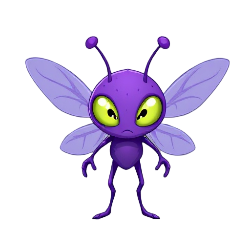 purple alien fly