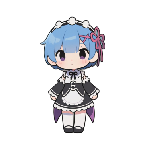 rem from re:zero full body chibi style