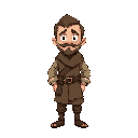 a medieval villager, poor clothes, brow, european
