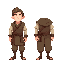 a medieval villager, poor clothes, brow, european