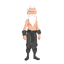 standard mage human body, simple facial features, long white hairstyle and beard, very basic silhouette. no clothes, no background, just the body with the skin and hair. with one hand as if holding an object