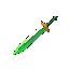 a sword with green color