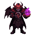 arcane mage orc warlock, red arcane scars, fierce eyes. wearing blood arcana regalia with crimson plates and dark cloth. holding minor eclipse orb radiating purple-red eclipse light. dripping shadow sparks and dark aura, no background
