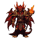 draconian mage, front view, towering, obsidian-red scales with golden edges. wears the ‘mantle of the draconic heir’: layered dragonhide, glowing lava veins, ornate runic plates, flaming pauldrons shaped like dragon jaws. holds ‘dragon heart wand’ pulsing