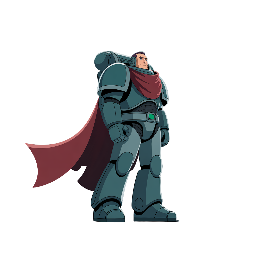 badass space marine with a scarf, 