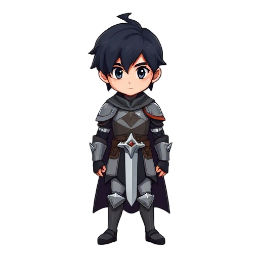 dark hair, knight
