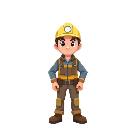 create a pixel arte engineer character