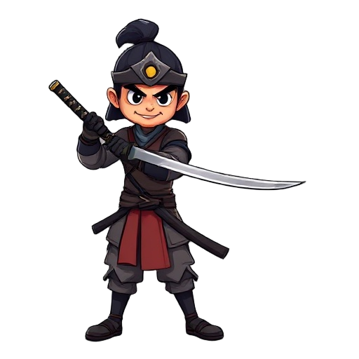 samurai com uma katana em uma pose parada
