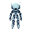 cyberpunk robot inspired by hyper light drifer 