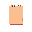 icon for a vertical flip notepad, the page is blank with a sun-kissed peach color, the top spiral is a dark chocolate brown color
