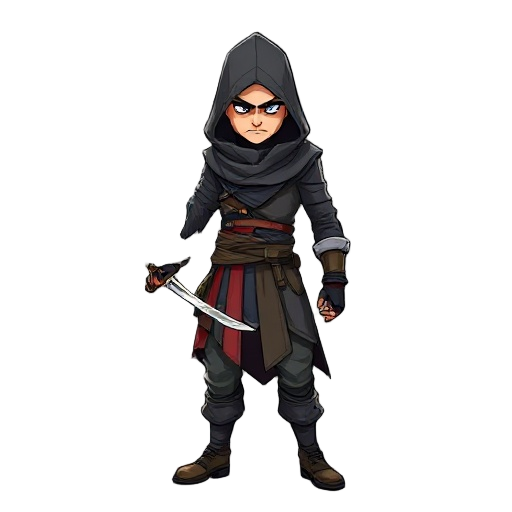 male assassin holding katar in both hands