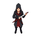 male assassin holding katar in both hands