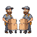 stockroom workers •	uniform: grey shirts, utility belts •	carry pushcarts loaded with boxes •	attack: ram the player with carts •	behavior: patrol loading docks aggressively