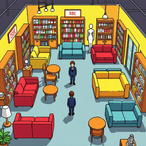 room type a — furniture maze •	tight aisles made of sofas, beds, tables •	associates patrol slowly •	chairs hide behind endcaps •	mannequins stand in “decorative poses” •	occasionally mannequins reposition when player isn’t looking gameplay purpose: •	nav