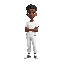 a tiny 21-year-old black man wearing white clothes