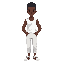 a 21-year-old black man wearing white clothes