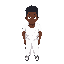 a 21-year-old black man wearing white clothes