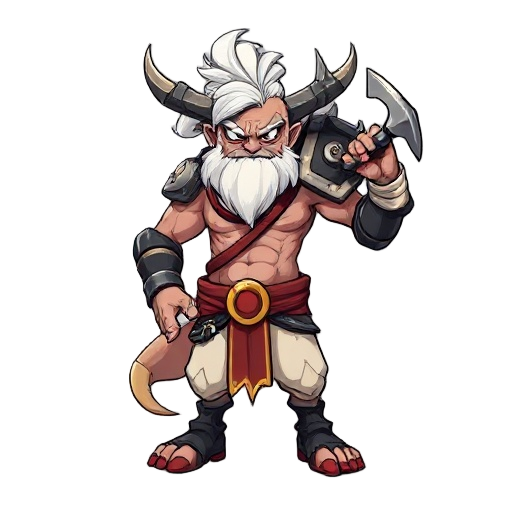 consulta referencia inspirado no jogo ragnarok online, monstro aliot, criar um prompt de uma personagem de cabelo branco, arrepiado, mao direita com garras grandes como se fosse manopla metalica de garra, maleta na mao esquerda, terno preto e gravata verm