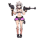 panty from *panty and stocking with garterbelt*, holding her heavenly gun backlace.