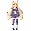 anime girl with long blond hair and spikey bangs, wearing magical girl uniform.