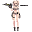panty from *panty and stocking with garterbelt*, holding her heavenly gun backlace.