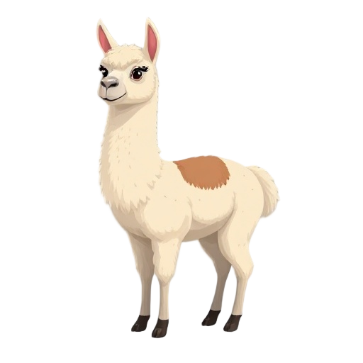 a painted image of a llama . you need to create the two right legs, which should be darker and two left.)  