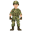 humano con ropa de soldado
