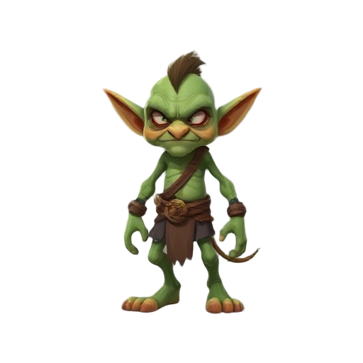 a goblin. walking to east, south,  west, north.