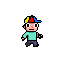 sequência de imagens (spritesheets) desse personagem andando para a direita em estilo jogo 8bit e etc