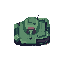 the tank should be small, blocky, and composed of simple square pixels. use a limited retro color palette with high contrast. show a top-down view, with clear treads on both sides, a compact body, and a short cannon facing forward.