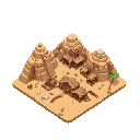 criar mapa base (tilesets):  dunas, estradas, ruínas, casas, postos e cavernas  dividir em 5 níveis:  entrada no deserto (tutorial)  ruínas da estrada  vilas soterradas  oficina e posto abandonado  dunas infinitas (final/clímax)  distribuir loot:  casas: 