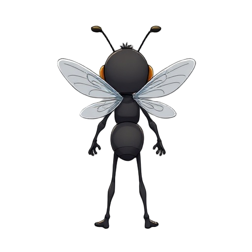 a fly, back view