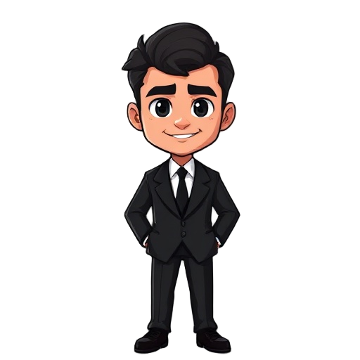 a man in a black suit with his face covered in dark shadows with his eyes only visible, he have medium length hair and stubbles, he also have a elongated smile