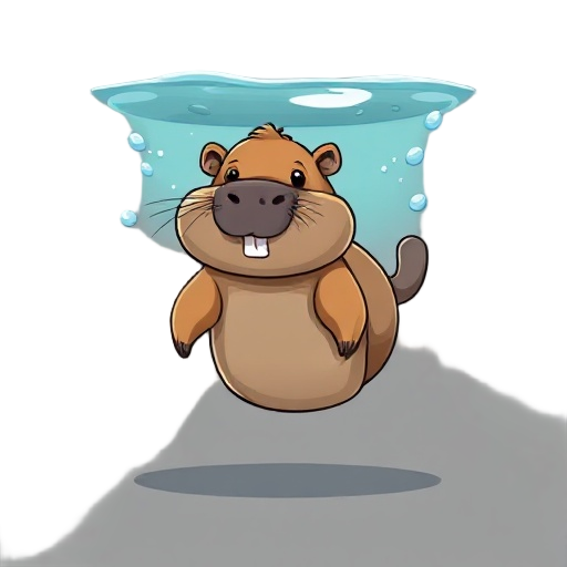 capybara swimming underwater
